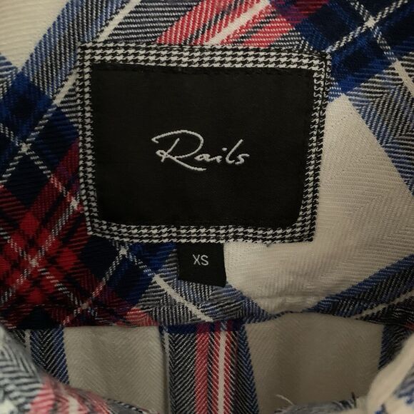Rails Top Womens X-Small Colorful Tartan Plaid Academic Flannel Button Down - Picture 4 of 7